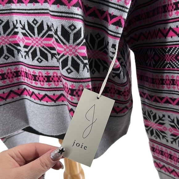 Joie Fair Isle Nordic Style Knit Sweater boxy cabin cottage mountains sz xl NWT - Picture 10 of 12